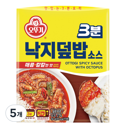 오뚜기 3분 매운낙지 덮밥 소스, 150g, 5개