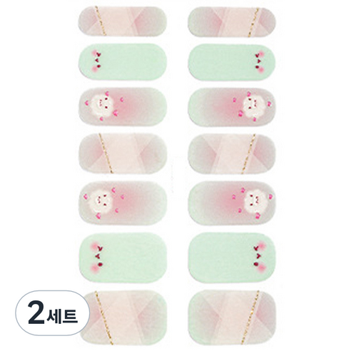 가이만 셀프 아트 네일스티커 세트, 2세트, ZX-3795