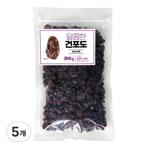 달콤한 건포도, 5개, 300g