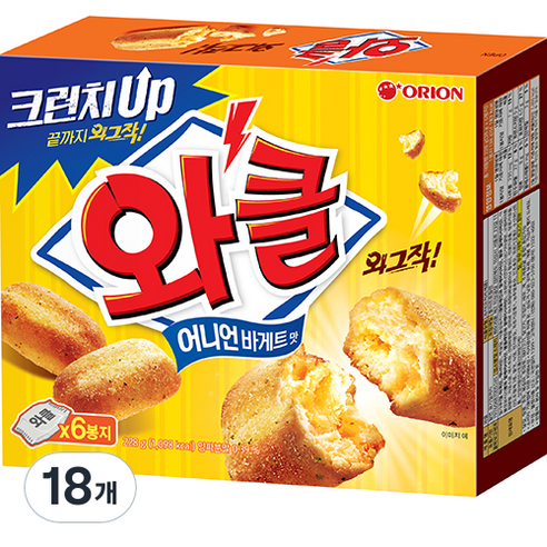 오리온 돌아온 와클 어니언바게트맛, 38g, 18개
