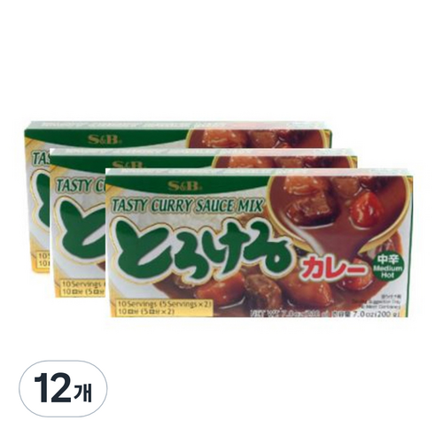 에스비 토로케로 카레 중간맛, 200g, 12개