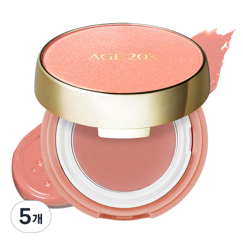 에이지투웨니스 에센스 블러셔 팩트 7g, 01 코랄 베이지, 5개