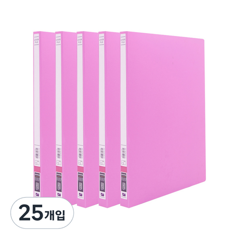희망사무포인트 펀치리스 PP 레바화일 A4, 분홍, 25개