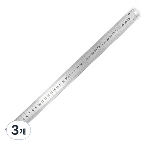 영바영 스테인레스 스틸 반영구 양면 직자 40cm, 실버, 3개