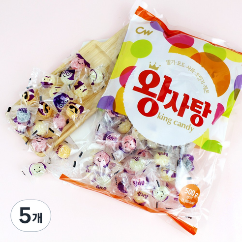 청우식품 왕사탕, 500g, 5개