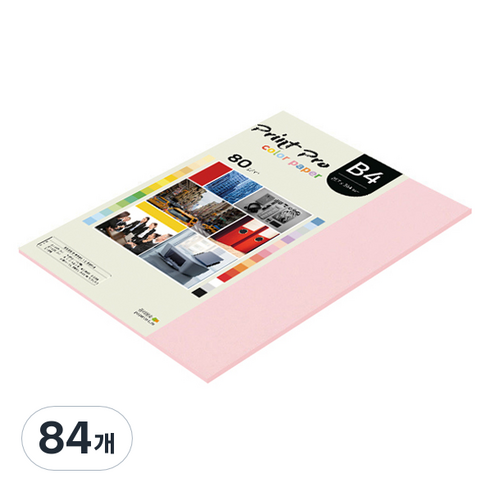 종이문화 프린트프로 칼라복사지 No.23 코스모스핑크 80g 42p, B4, 84개
