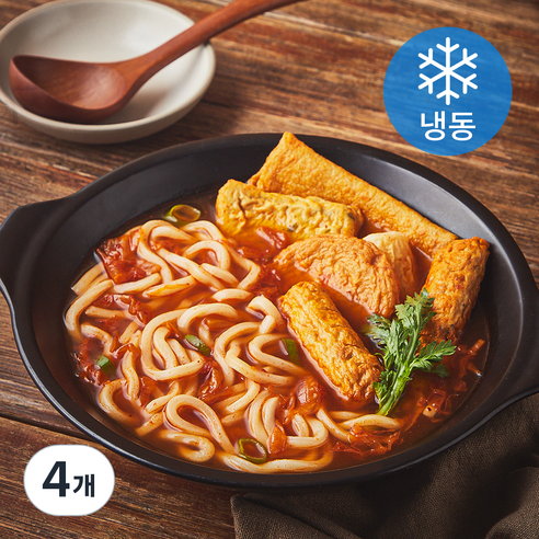 고래주방 김치어묵 우동전골 (냉동), 640g, 4개