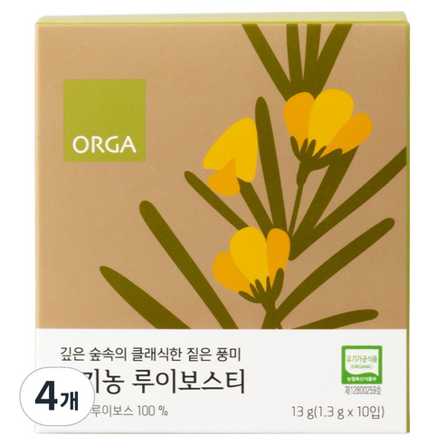 ORGA 유기농 루이보스티, 4개, 1.3g, 1개