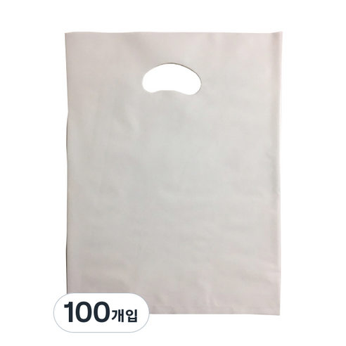 팩스타 펀칭 비닐 포장봉투 가로 30cm x 세로 40cm, 백색, 100개입