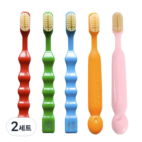 베이비오가닉 실리콘 칫솔 5p, 혼합 색상, 2세트