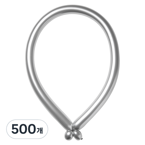 조이벌룬 260 풍선, 메탈릭 플래티늄 실버, 500개