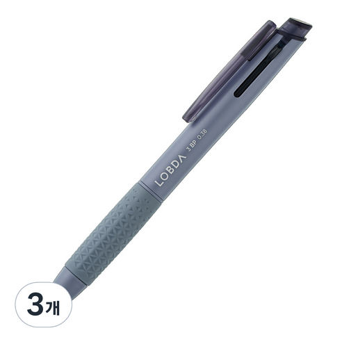 롭다 3색 볼펜 0.38mm, VIOLET FOG, 3개