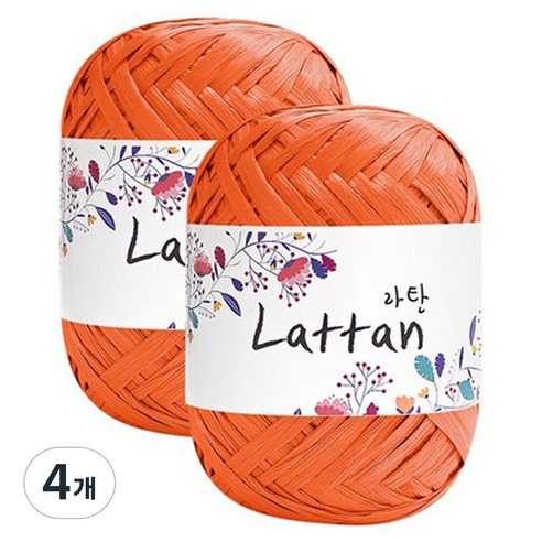 yarna 라탄 2볼 라피아실 40g, 6번(반유광), 4개