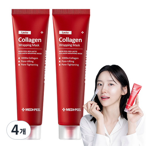 메디필 레드 락토 콜라겐 랩핑 마스크팩 70ml, 1개입, 4개
