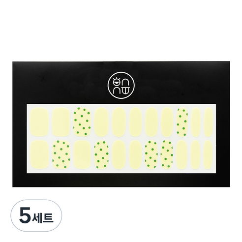 온유네일 바닐라 그린도트 푸딩젤 네일스티커, 혼합색상, 5세트