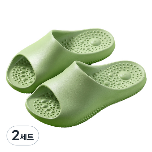 언헤브 스타일리쉬 지압 슬리퍼 세트 260, 04 그린, 2세트