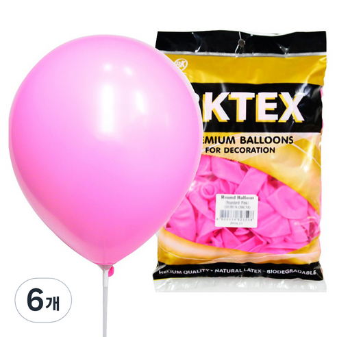 Party Club 일반풍선 30cm 50p, 핑크, 6개
