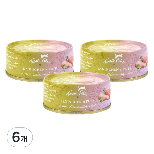 테라펠리스 고양이 토끼 앤 칠면조 캔사료 6p, 80g, 6개