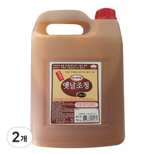 한강 진사댁 재래식 옛날 조청, 5kg, 2개