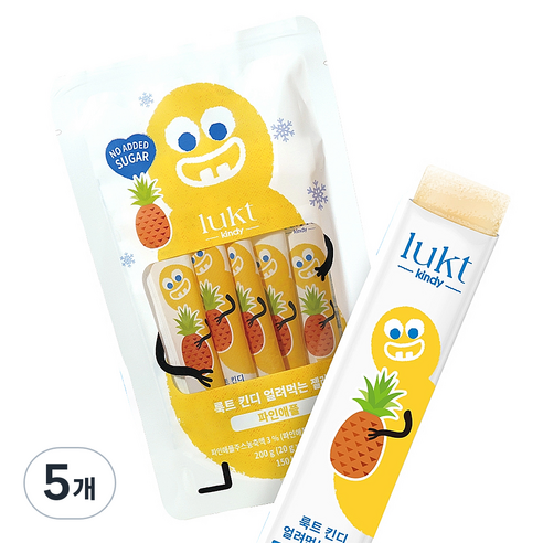LUKT 킨디 얼려먹는 젤리 10p, 200g, 5개, 파인애플
