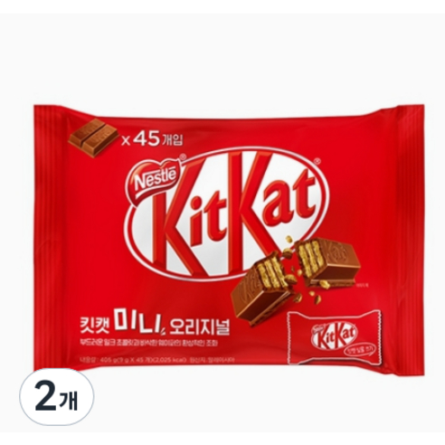 네슬레 킷캣 4핑거, 405g, 2개