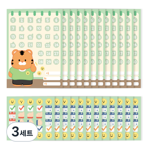 워너디스 할수있어 동물 칭찬 스티커판 12p + 스티커 12p 세트, 약속을 지켜요, 3세트