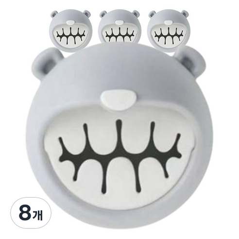 살림여왕 접착식 욕실 수건 핸드타올 걸이, 그레이, 8개