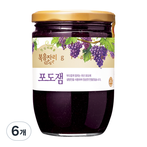 복음자리 포도잼, 620g, 6개