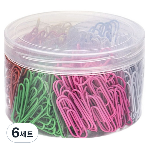 코히모 사무용 페이퍼 클립 33mm 6종 x 80p 세트 5W0008, 6세트