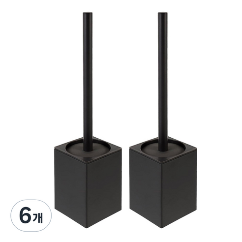 모나코올리브 무타공 감성호텔 알루미늄 변기 청소솔, 블랙, 6개