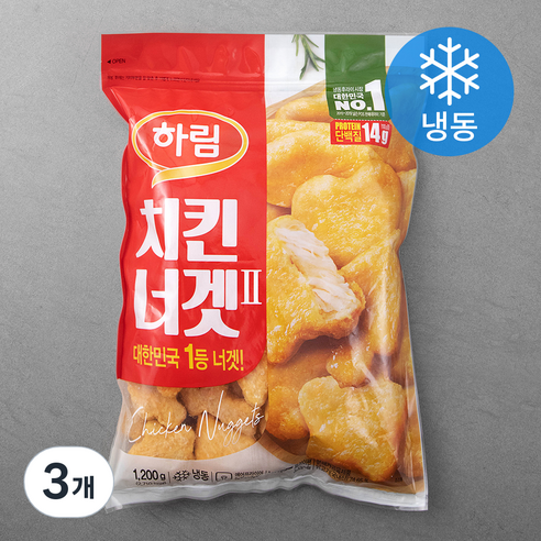 하림 치킨너겟 (냉동), 1200g, 3개