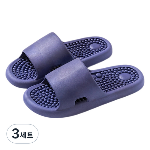 언헤브 뉴 컬러 지압 슬리퍼 270, 06 딥블루, 3세트