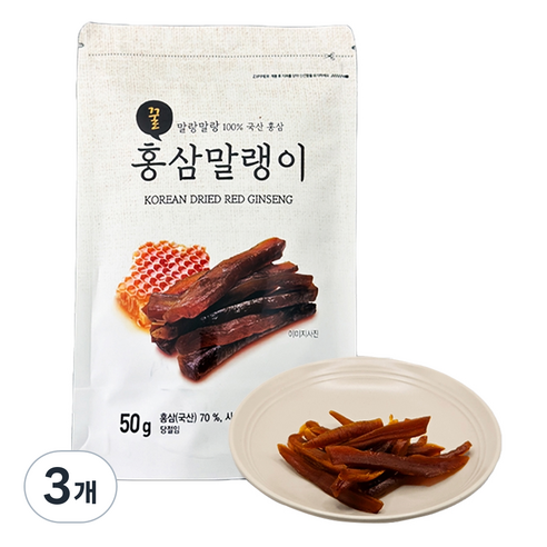 해맑음 말랑말랑 꿀 홍삼말랭이, 3개, 50g