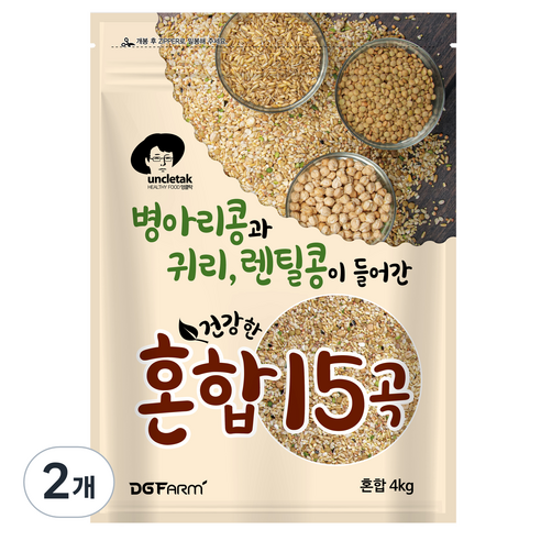 엉클탁 병아리콩과 귀리 렌틸이 들어간 혼합 15곡, 4kg, 2개