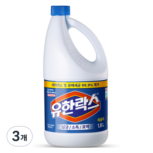 유한락스 멀티액션 레귤러 락스, 1.8L, 3개