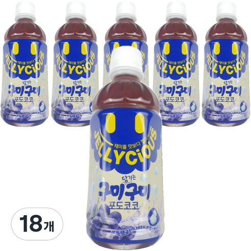 젤리셔스 구미당기는구미 포도코코, 340ml, 18개