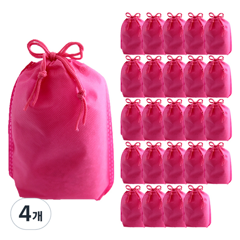 부직포 복주머니 더스트백 22 x 32 cm 25p, 핫핑크, 4개