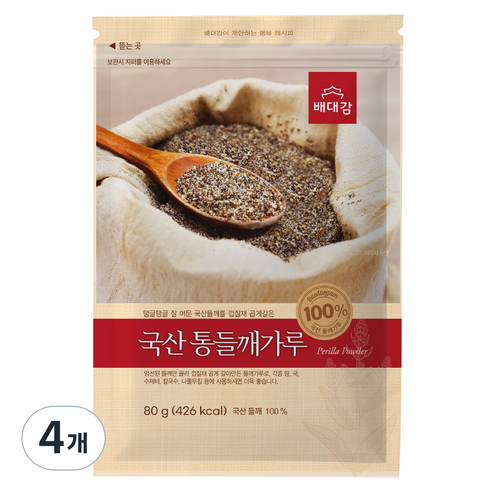 배대감 국산 통 들깨가루, 80g, 4개