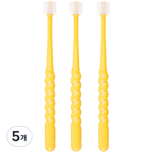 예꼬맘 360도 베이비용 칫솔 1단계, 옐로우, 3개입, 5개