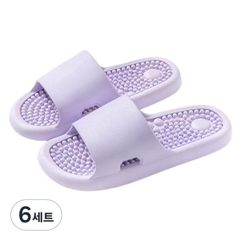 언헤브 뉴 컬러 지압 슬리퍼 250, 02 퍼플, 6세트