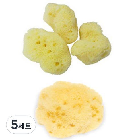로젠필드 세안용 파인실크 해면 스폰지 3~4cm 3p + 7~8cm 세트, 5세트