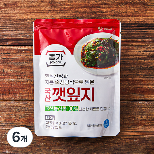 대상 종가 깻잎지, 150g, 6개