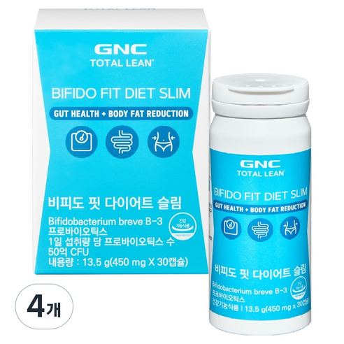 GNCTOTALLEAN 비피도 핏 다이어트 슬림 13.5g, 4개, 30정