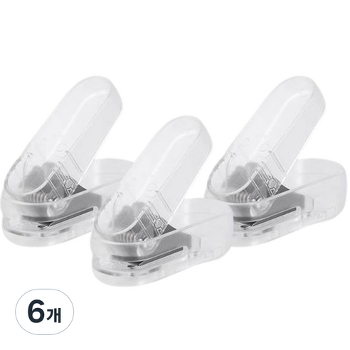 DELI 누사인 투명 원터치 미니 펀치 NS088S, 화이트, 6개