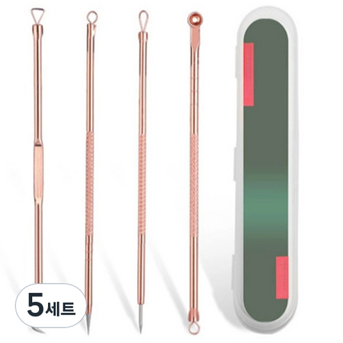 피니어스 스테인리스 블랙헤드 핀셋 4종 세트 B타입, 5세트