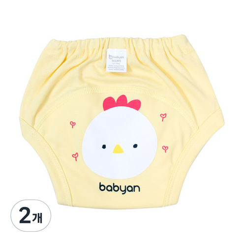 베이비앙 유아용 4중 방수 배변훈련팬티, 꼬꼬닭, 2개
