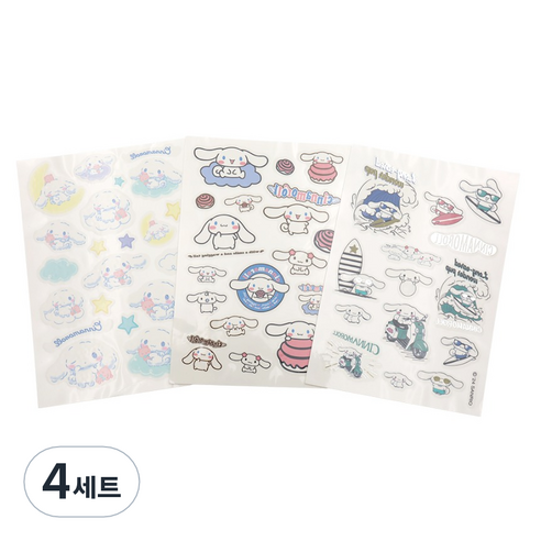 뷰티홈 산리오 시나모롤 타투스티커 3종 세트, 4세트, 혼합색상