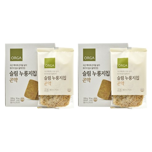 ORGA 슬림누룽지칩 곤약 10개입, 33g, 2개