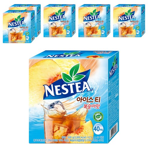 네스티 복숭아맛 아이스티 분말, 12.5g, 40개입, 6개