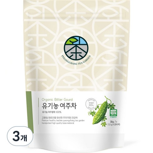 평창다원 유기농 여주차 생분해 티백, 1.5g, 20개입, 3개
